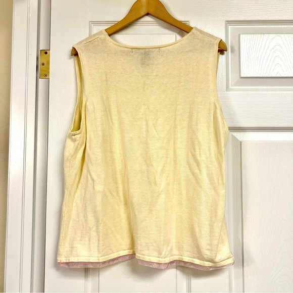 Vintage 90’ I.B Diffusion PLUS 1X 2PC Sweater Womens yellow Sequin embroidered - Picture 9 of 10